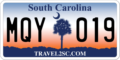 SC license plate MQY019