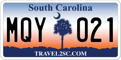 SC license plate MQY021
