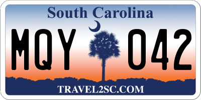 SC license plate MQY042