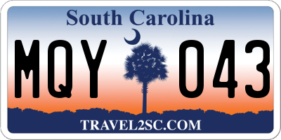 SC license plate MQY043