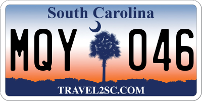 SC license plate MQY046