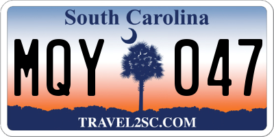SC license plate MQY047