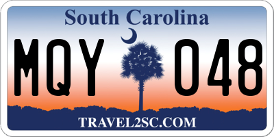 SC license plate MQY048