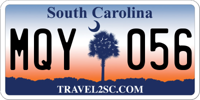 SC license plate MQY056