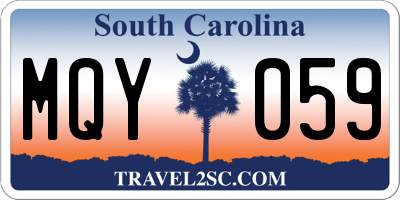 SC license plate MQY059