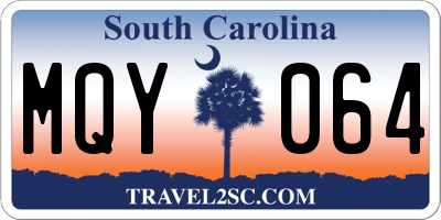SC license plate MQY064