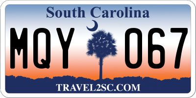 SC license plate MQY067