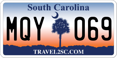 SC license plate MQY069
