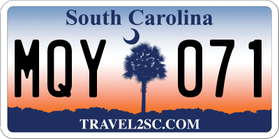 SC license plate MQY071