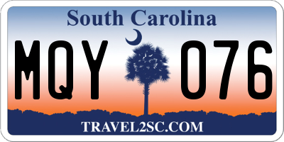 SC license plate MQY076