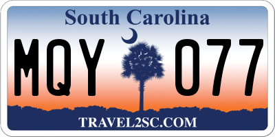 SC license plate MQY077