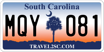 SC license plate MQY081