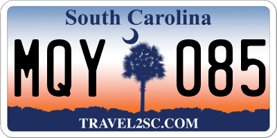 SC license plate MQY085