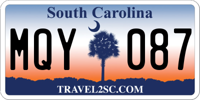 SC license plate MQY087