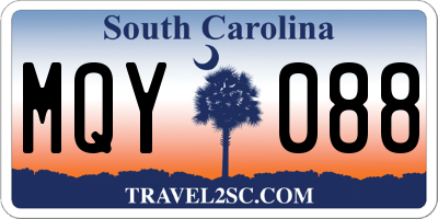 SC license plate MQY088