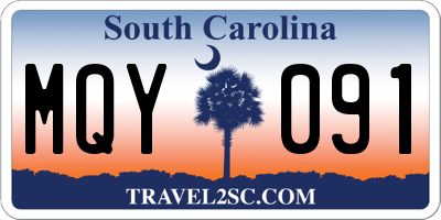 SC license plate MQY091