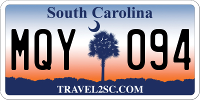 SC license plate MQY094