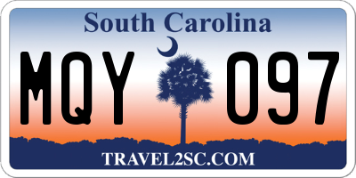 SC license plate MQY097