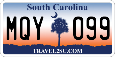 SC license plate MQY099
