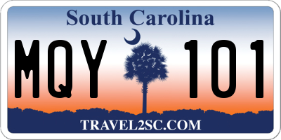 SC license plate MQY101