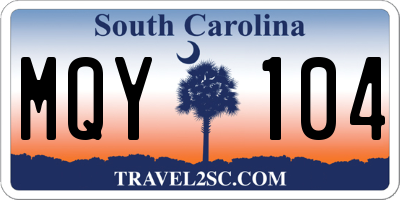SC license plate MQY104