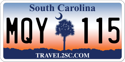 SC license plate MQY115