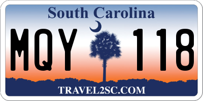 SC license plate MQY118