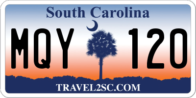 SC license plate MQY120