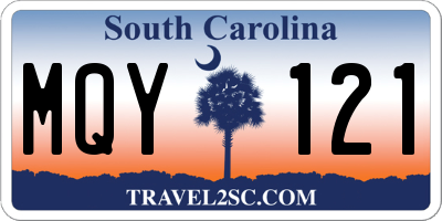 SC license plate MQY121