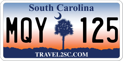 SC license plate MQY125