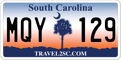 SC license plate MQY129