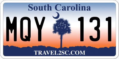 SC license plate MQY131