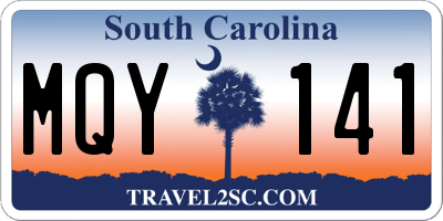 SC license plate MQY141