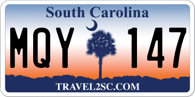 SC license plate MQY147