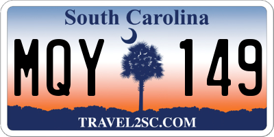 SC license plate MQY149