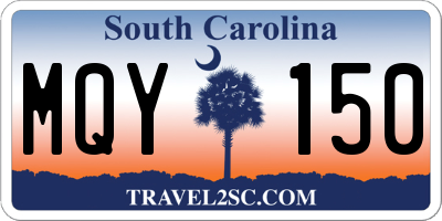 SC license plate MQY150