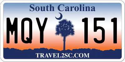 SC license plate MQY151