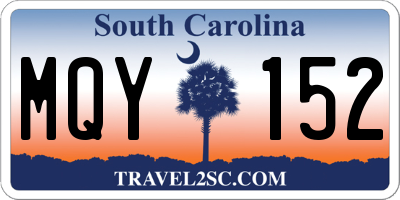 SC license plate MQY152