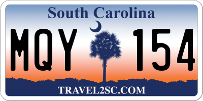 SC license plate MQY154