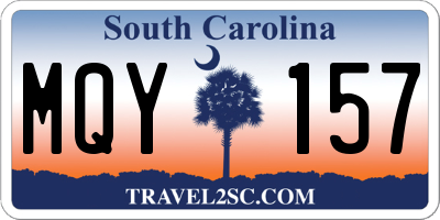 SC license plate MQY157