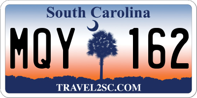 SC license plate MQY162