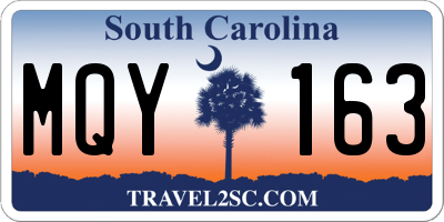 SC license plate MQY163