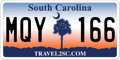 SC license plate MQY166