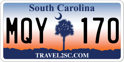SC license plate MQY170