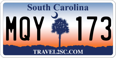 SC license plate MQY173