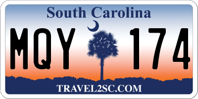 SC license plate MQY174