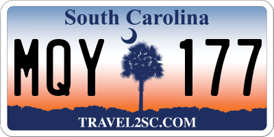 SC license plate MQY177