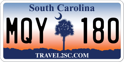 SC license plate MQY180