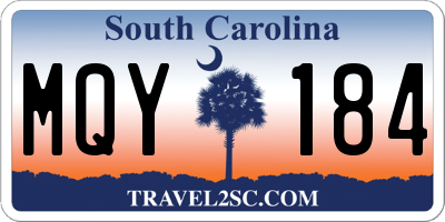 SC license plate MQY184