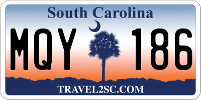 SC license plate MQY186
